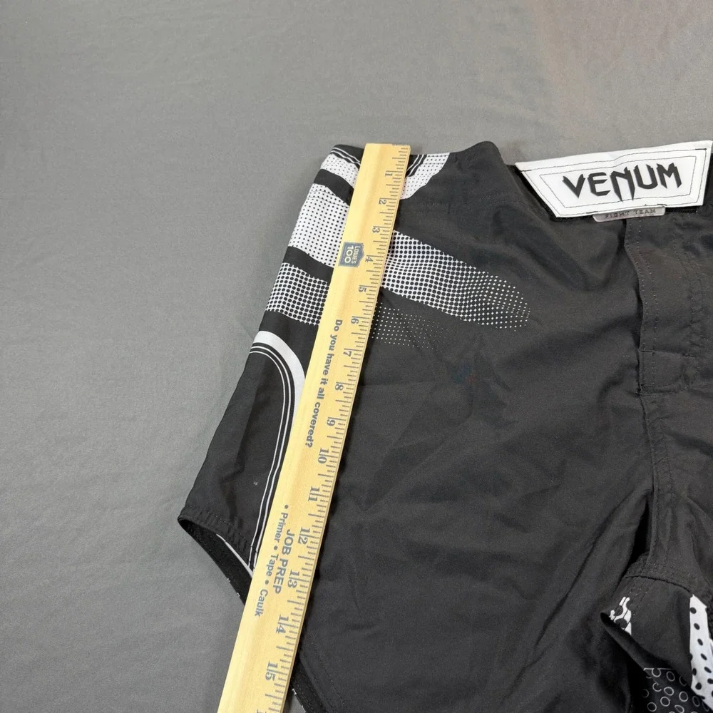 Venum Fight Team MMA Shorts Mens XL Black White Combat Training Trunks